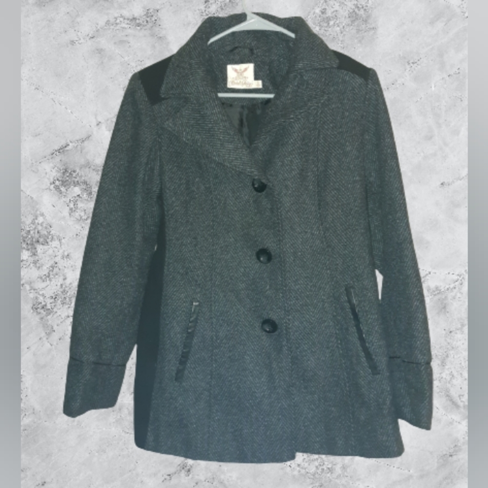 💚SALE💚 Faded Glory Size Small Pea-Coat, Gray & Black